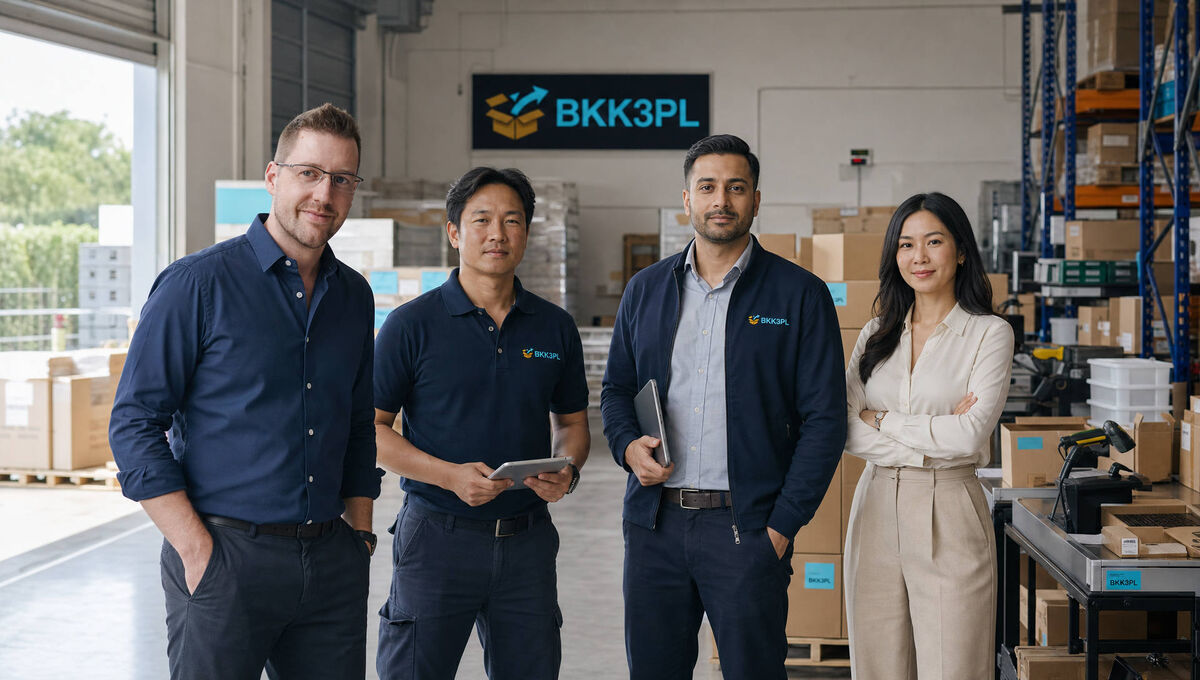 BKK3PL leadership team in a Bangkok warehouse dispatch area